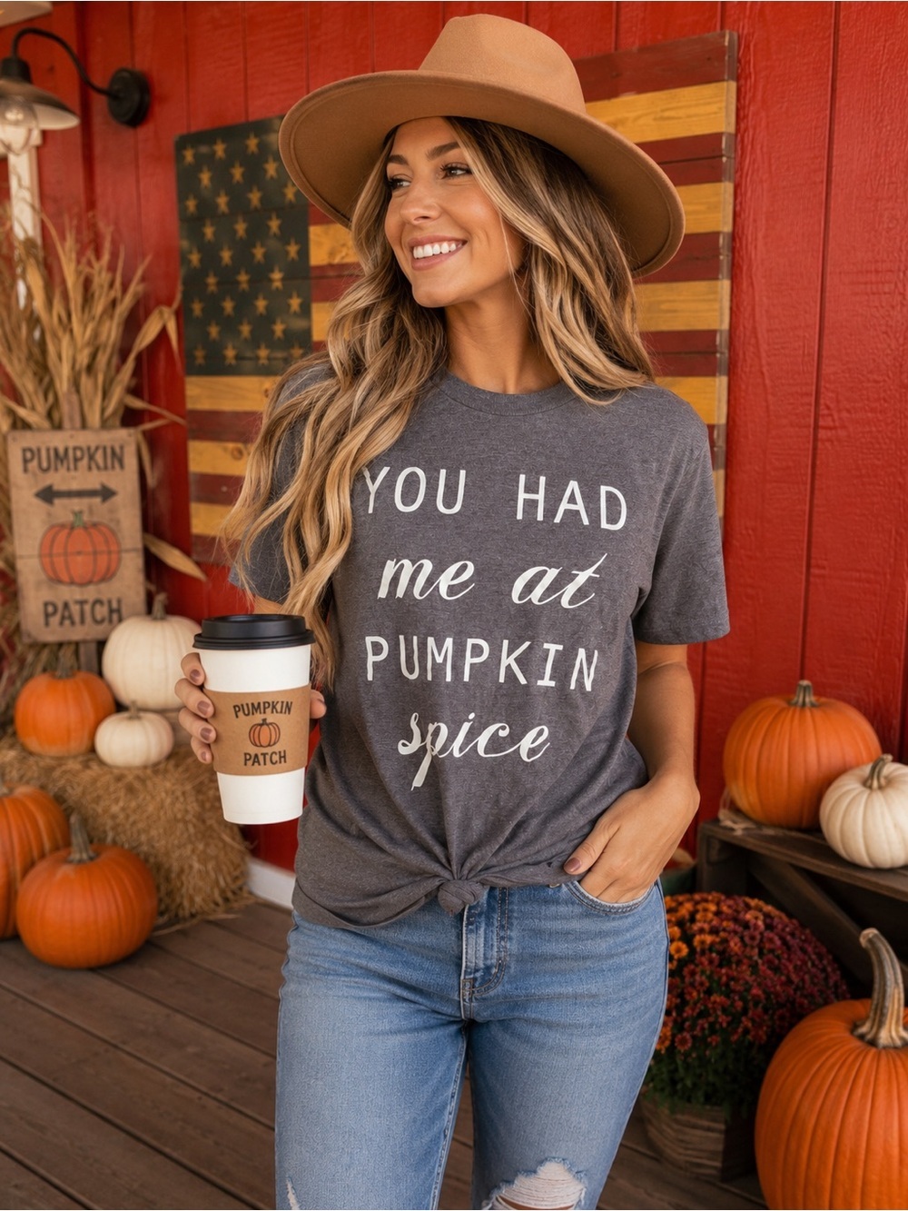 Fifth Sun Gray "You Had Me at Pumpkin Spice" Graphic Tee